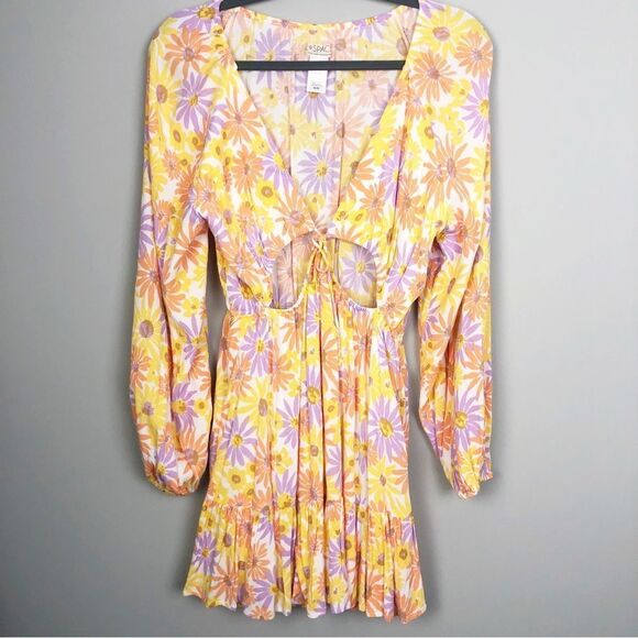 L*SPACE | Feelin’ Fine Cutout Mini Dress in Oopsie Daisy Print Women’s Size M - Picture 3 of 14